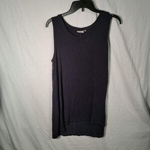 LORI Goldstein LOGO Layers Eggplant Tunic Tank